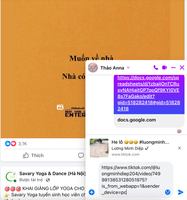 Dán link video tiktok