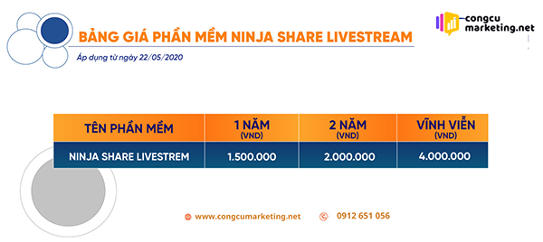 Báo giá phần mềm Ninja Share Livestream 