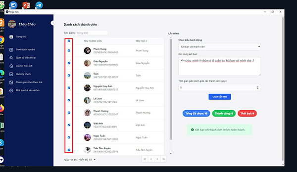 Tích chọn thành viên